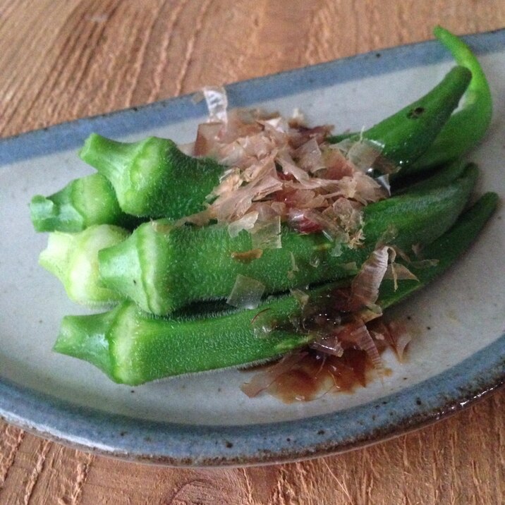 丸ごとオクラのおかか醤油♪